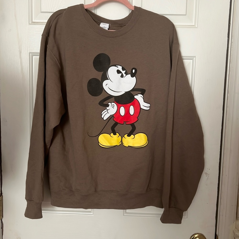 Disney Brown Mickey Mouse Graphic Sweatshirt